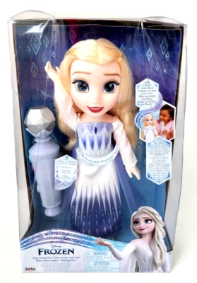 JAKKS PACIFIC Disney Frozen Eiskönigin 2 Singe mit Elsa Lieder Puppe 35cm Licht Sound Mikrofon