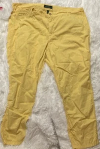 Ralph Lauren Jeans Co ~ Ankle Length Womens Chino Pants 20W Yellow - Picture 1 of 9