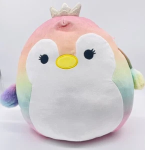 NWT Squishmallows Louisa The Penguin 14" Plush Rainbow Stuffed Animal Crown - Picture 1 of 7