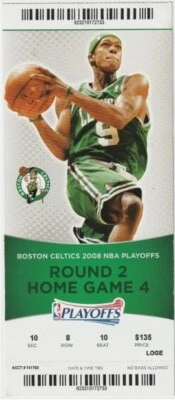 10 个不同的 2008 年 NBA 季后赛波士顿凯尔特人队 NBA 冠军票根 TD 花园 — 第 1/4 张图片