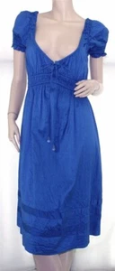 CALYPSO CHRISTIANE GELLE Designer Blue Silk Cover Up DRESS US S - Picture 1 of 3