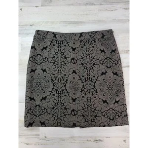 Evan Picone Gray Pencil Skirt with Black Velvet Floral Pattern- Size 18 - Picture 1 of 13