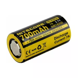 NITECORE IMR18350 RECHARGEABLE BATTERY NI18350A 3.7V 700mAh 7A LI-ION NEW - Picture 1 of 2