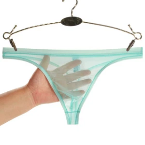 Men Briefs Underwear Seamless Transparent G-string Low Rise Mesh Bikini - Picture 1 of 24