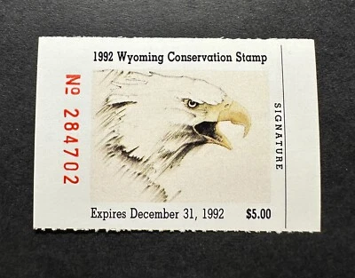 WTDstamps - 1992 WYOMING - State Duck Stamp - Mint OG NH - Image 1 of 2