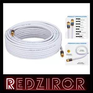 High-Performance 25ft RG6 Coax Cable with Weatherproof BNC & F-pin Connectors - Picture 1 of 8