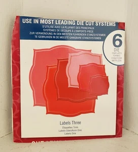 Spellbinders Nestabilities Labels Three Cut Emboss Stencil 6 DIES Templates - Picture 1 of 12