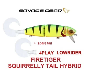 SAVAGE GEAR lowrider tail hybrid 4PLAY pike lure jerk firetiger jointed swimbait - Picture 1 of 6