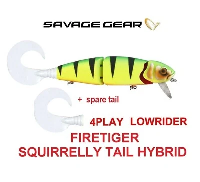 SAVAGE GEAR lowrider хвост гибрид 4PLAY щука приманка jerk firetiger шарнирная наживка - Изображение 1 из 4