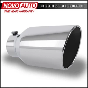 5" Inlet 8" Outlet Stainless Steel Rear Exhaust Pipe Tail Throat Muffler Tip New - Bild 1 von 7