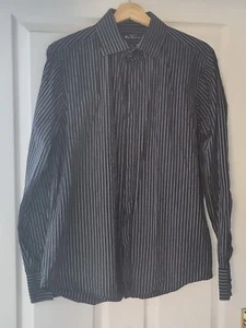 Ben Sherman 3 large Black And White Stripe shirt- 100% cotton- 23" pit to pit - Picture 1 of 11