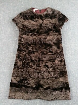 Vestido vintage años 60 Mod Kelly Arden talla 7 manga corta imitación piel marrón Foto 1 de 4