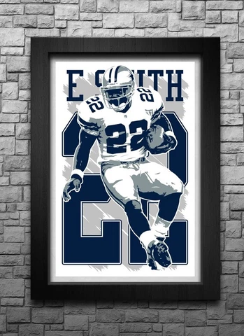 EMMITT SMITH art print/poster DALLAS COWBOYS FREE S&H! JERSEY Cover