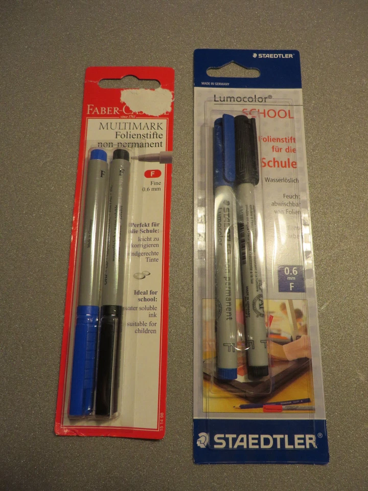 @@@ 4 FOLIENSTIFTE NON PERMANENT BLAU+SCHWARZ*NEU & OVP* @@@ - Bild 1 von 1