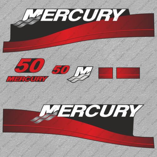 Mercury 50 hp Two Stroke outboard engine decals sticker set reproduction 50HP