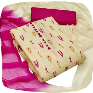 Damen Baumwolle Noppen bedruckt unbestickt Salwar Anzug Kleid Material - Bild 1 von 7