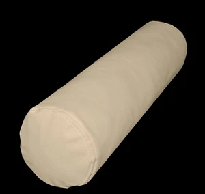 pb302g Beige Soft Faux Leather Skin Bolster Cushion Cover Yoga Neck Roll Case - Picture 1 of 7