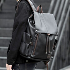 USB Charge Leather Bag Men Waterproof Casual Mochila Travel schoolbag Backpack