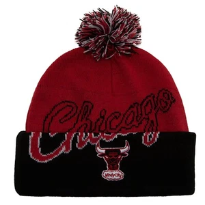Cappello pom Chicago Bulls Mitchell & Ness Double Take HWC in maglia con polsini - rosso/nero - Foto 1 di 2