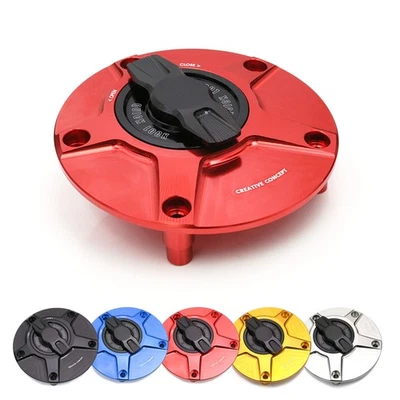 Tapas de combustible rojas CNC NIMBLE para moto 851 todo el año Foto 1 de 4