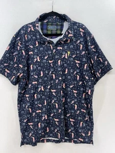 William Murray Golf Poloshirt Herren XL Cocktail Muster dunkelblau - Bild 1 von 13