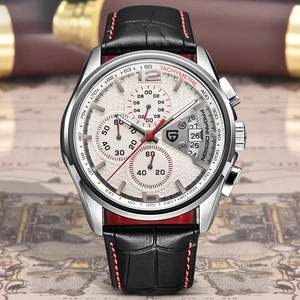 Relojes de pulsera de cuarzo cronógrafo diseño Pagani de 43 mm para hombre con correa de cuero - Imagen 1 de 13