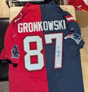 ROB GRONKOWSKI SIGNED NEW ENGLAND PATRIOTS TAMPA BAY BUCCANEERS JERSEY WITH JSA - Picture 1 of 5