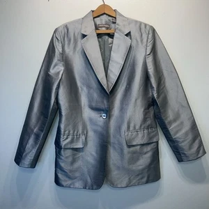Valerie Stevens Damen Blazer reine Seide Sakko hellgrau silber Blazer Gr. 10 - Bild 1 von 8