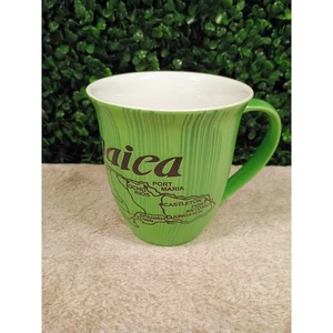 Tazza caffè souvenir mappa Giamaica ceramica verde viaggio da collezione tè bevanda - Foto 1 di 10