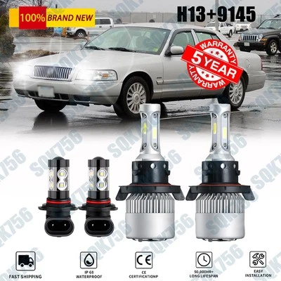 Combo faros LED + luces antiniebla bombillas blancas para Mercury Grand Marquis 2006-2010 Foto 1 de 4