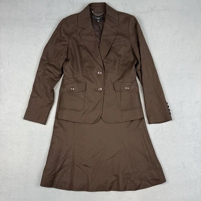 Conjunto Blazer Chaqueta Falda Talbots Mujer Talla 4 Marrón Oficina Carrera Foto 1 de 4