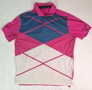 Nike Dri Fit Argyle Golf Kurzarm Polo T-Shirt Gr. L - Bild 1 von 5