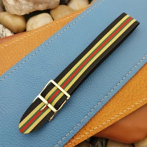 Vintage 18mm Striped Perlon 1960s Classic Single Pass unbenutzt Uhrenarmband - Bild 1 von 7