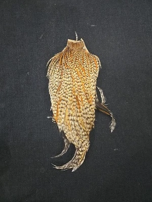 Cree Barred Ginger Rooster Neck Cape Fly Tying Fishing Hackle Feathers  Material - Image 1 of 4