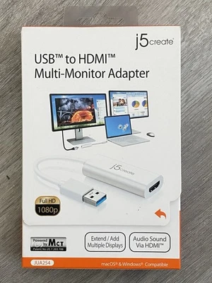 J5Create JUA254 USB to HDMI 1080p HD Multi-Monitor Adapter for Mac and Windows - Image 1 of 3