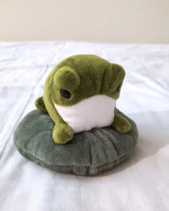 Henry der Frosch - Niedliches kleines Plüschtier Stofftier Frosch Kröte auf Lilienkissen 4 Zoll - Bild 1 von 6