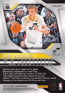 2024-25 Panini Prizm #186 Lauri Markkanen Prizms Pink Ice - Picture 1 of 2