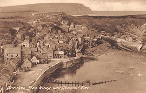 FISH QUAY & ALLGEMEINE ANSICHT VON STAITHES YORKSHIRE POSTKARTE ca. 1920er FRITH 80207 - Bild 1 von 2