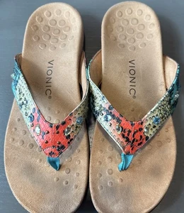 Vionic Lucia mehrfarbig Schlangenmuster Strass Komfort Slipper Sandalen Gr. 9 - Bild 1 von 10