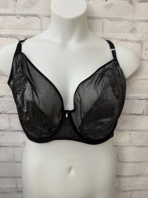 Sujetador Kate Curvy EE. UU. 40M Chispas Mosca Sumergible Negro Plata Brillante Malla Sexy Foto 1 de 4