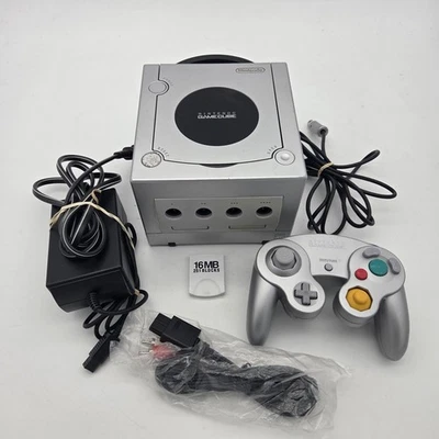 Nintendo GameCube Silver Console System DOL-101 W/ Controller Bundle - Tested - Image 1 of 4