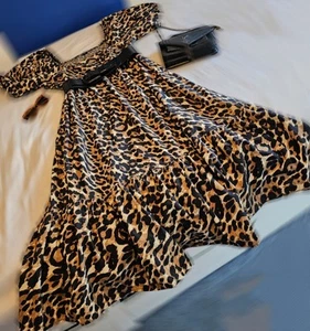 Simply Be Tiered Shirred Leopard Print Cotton Maxi Dress 18 20 Worn Once Perfect - Picture 1 of 8