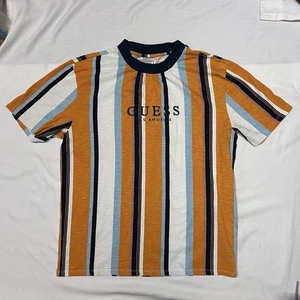 Camiseta Guess Vintage Años 90 Para Hombre Talla Mediana Logo Bordado Rayas *Defecto - Imagen 1 de 10