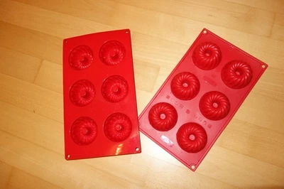 2x Dr. Oetker Gugelhupf-Formen Mini 6er Silikon Flexibel Backform wie Neu - Bild 1 von 3