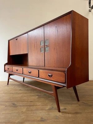Louis Van Teeffelen WeBe Teak Highboard Sideboard 1960s Dutch Mid-Century - Image 1 of 4