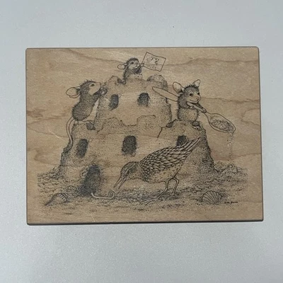 Sello de goma para ratones pájaros de playa casa ratón castillo de arena amigos Foto 1 de 4