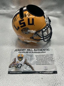 Jeremy Hill LSU Tigers signed Autogramm Unikat Schreibtisch CADDY Mini Helm JHILL Pers - Bild 1 von 10