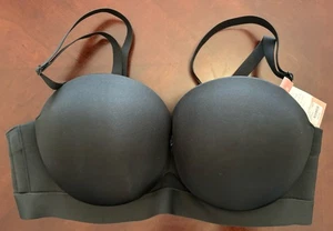Cacique Comfort Bliss Plunge Multi-Way Strapless Bra Sz 38D Black - Picture 1 of 7