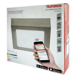 Telefunken Smart LED Aufbauleuchte Nickel matt 17x17cm 12W 1200lm RGBW Tuya WiFi - Bild 1 von 1