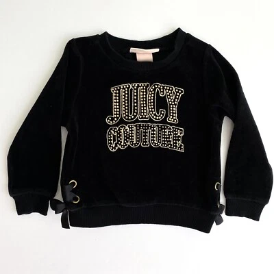 Juicy Couture Sweater Toddler 24 Months Velvet Velour Sweatshirt Black Girls 24M - Image 1 of 4